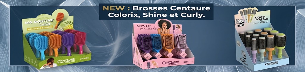 Présentoirs 12 brosses Centaure colorix curly shine