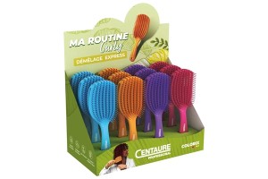 Présentoir 12 brosses Colorix Curly 4 couleurs