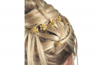 Epingle à chignon fleur strass gold