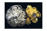 Epingle à chignon fleur strass gold