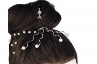 Epingle à chignon perle strass argent