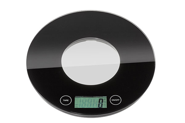 Balance électronique ronde noire