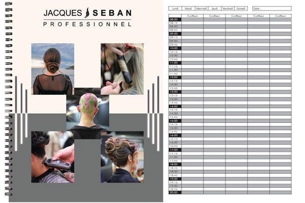 Carnet de rendez-vous salon de coiffure