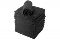 Lot de 12 serviettes éponge noires