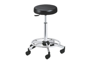 Tabouret de coiffure pied cerclé Monté Carlo noir