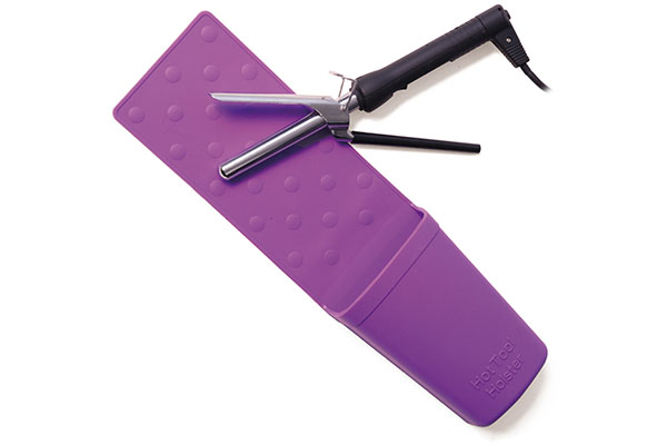 - Support séchoir-lisseur silicone violet